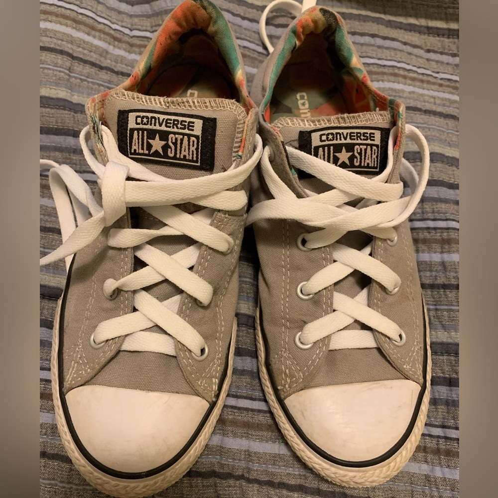 EUC RARE Converse All Star Grey with Watermelon Interior Size 6